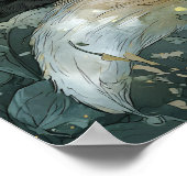 キツネ眠る魅惑エメラルドフォレスト ポスター (角)