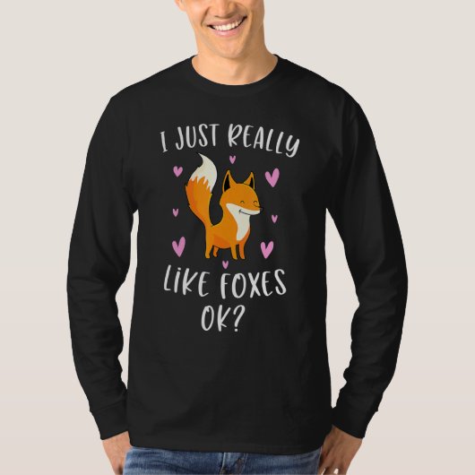 キツネ私は本当に好きキツネOK Tシャツ (正面)