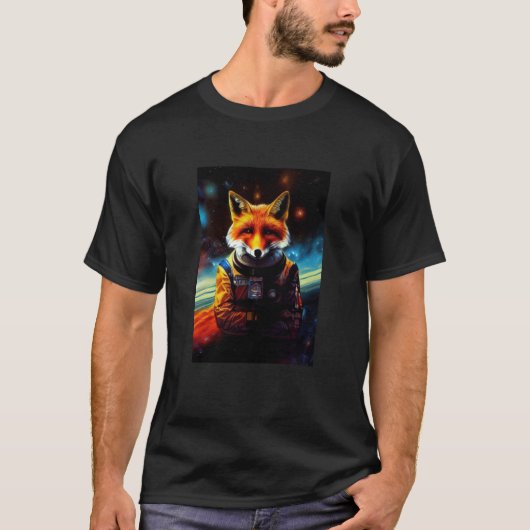 キツネ素晴らし宇宙飛行士コスモナウ天文学キツネ Tシャツ (正面)