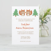 キツネ素朴とパインツリー結婚式招待状 招待状 (スタンド正面)