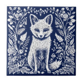 キツネ素朴セラミック タイル (正面)