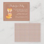 キツネ素朴赤ちゃんシャワーブックリクエスト挿入カード エンクロージャーカード (正面/裏面)