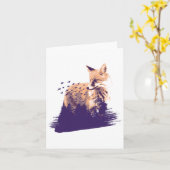 キツネ自然フォレストアウトドアキャンピングハイキングキャンパーギ カード (黄色い花)