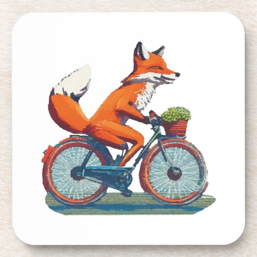 キツネ自転車 コースター (正面)