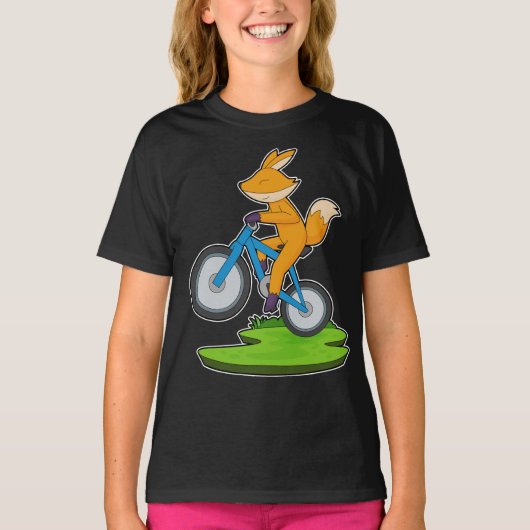 キツネ自転車 Tシャツ (正面)