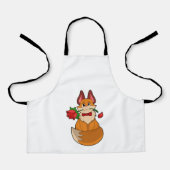 キツネ花バラ エプロン (正面)