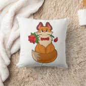 キツネ花バラ クッション (ブランケット)