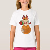 キツネ花バラ Tシャツ (正面)