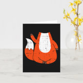 キツネ衣装かわいい簡単動物ハロウィンギフト カード (黄色い花)