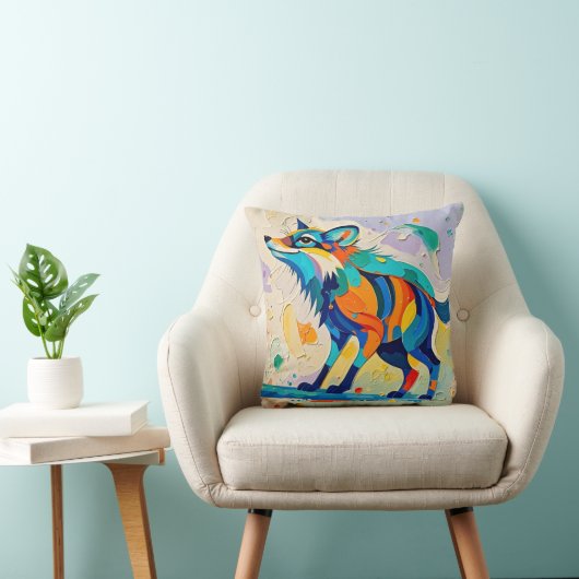 キツネ表現型抽象芸術動物アートデザイン クッション (椅子)