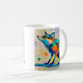 キツネ表現型抽象芸術動物アートデザイン コーヒーマグカップ (正面右)