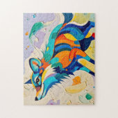 キツネ表現型抽象芸術動物アートデザイン ジグソーパズル (縦)