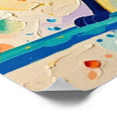 キツネ表現型抽象芸術動物アートデザイン ポスター (角)