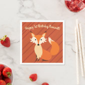 キツネ誕生日パーティー スタンダードカクテルナプキン (インサイチュ)