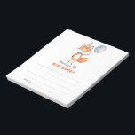 キツネ誕生日時間カプセルメッセージ ノートパッド<br><div class="desc">水彩誕生日パーティー！パーティー帽子をテーマにした可愛いキツネ誕生日の日。</div>