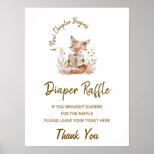 キツネ読の新しい章おむつラッフルの看板を始める ポスター (正面)