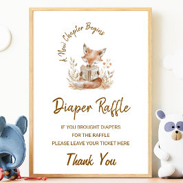 キツネ読の新しい章おむつラッフルの看板を始める ポスター