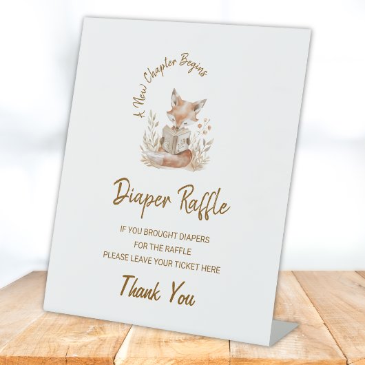 キツネ読の新しい章おむつラッフルの看板を始める 台座サイン