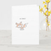 キツネ謝罪 カード (黄色い花)