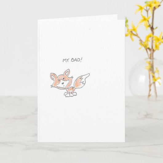 キツネ謝罪 カード (黄色い花)