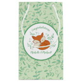 キツネ赤ちゃんシャワーウッドランド動物 スモールペーパーバッグ (裏面)