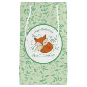 キツネ赤ちゃんシャワーウッドランド動物 スモールペーパーバッグ (正面)