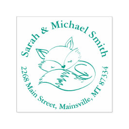 キツネ赤ちゃんシャワーウッドランド動物 セルフインキングスタンプ