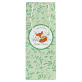 キツネ赤ちゃんシャワーウッドランド動物 ワインギフトバッグ (裏面)