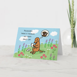 キツネ赤ラブラドールと手紙気に人 カード