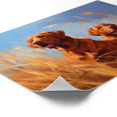 キツネ赤ラブラドール・レトリバー ポスター (角)