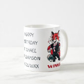 キツネ遊のアメリカンフットボール | バースデー コーヒーマグカップ (正面右)
