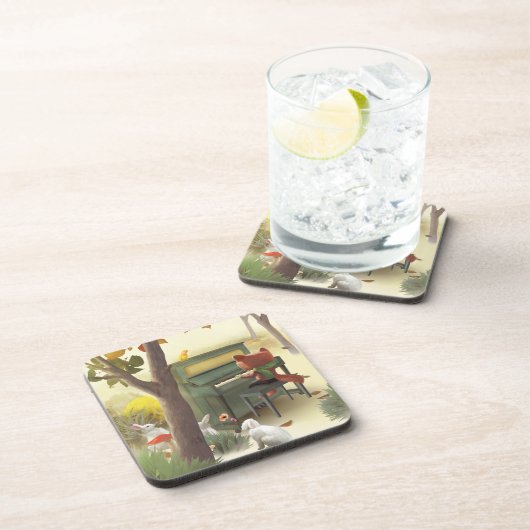 キツネ遊ピアノ コースター (右側)