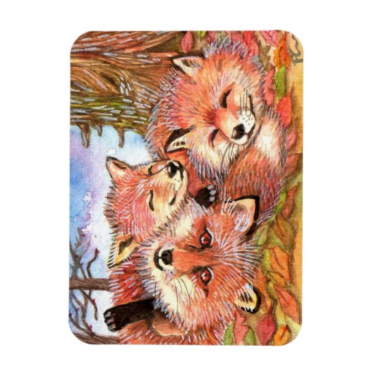 キツネ遊時間 マグネット (縦)