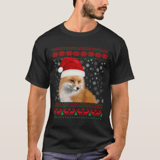 キツネ醜いクリスマスセーター恋人ギフト Tシャツ