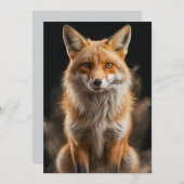キツネ野生動物エレガントの劇的なポートレート霧 案内状 (正面/裏面)