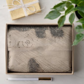 キツネ野生生物レトロスケッチ 薄葉紙 (ギフト)