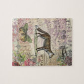 キツネ野生生物ヴィンテージ動物イラストレーション ジグソーパズル (横)