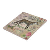 キツネ野生生物ヴィンテージ動物イラストレーション タイル (側面)