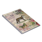 キツネ野生生物ヴィンテージ動物イラストレーション ノートブック (右側)