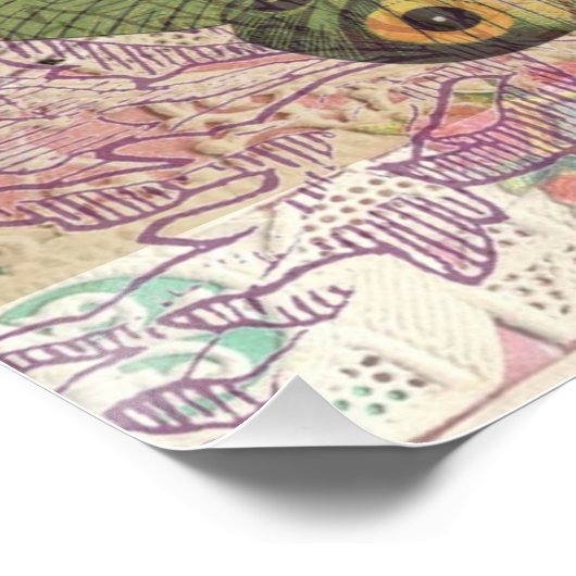 キツネ野生生物ヴィンテージ動物イラストレーション ポスター (コーナー)