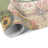 キツネ野生生物ヴィンテージ動物イラストレーション ラッピングペーパー (ロールコーナー)