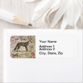 キツネ野生生物ヴィンテージ動物イラストレーション ラベル (インサイチュ)