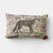 キツネ野生生物ヴィンテージ動物イラストレーション ランバークッション (裏面)