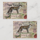キツネ野生生物ヴィンテージ動物イラストレーション 名刺 (正面/裏面)