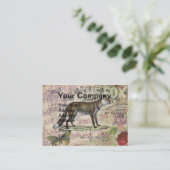 キツネ野生生物ヴィンテージ動物イラストレーション 名刺 (スタンド正面)