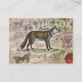 キツネ野生生物ヴィンテージ動物イラストレーション 名刺 (裏面)