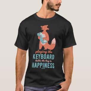 キツネ鍵盤森林動物ミュージカル楽器 Tシャツ