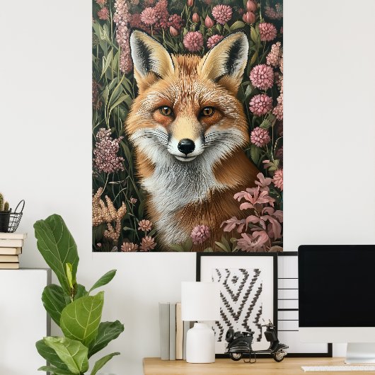 キツネ間春開花 ポスター (ホームオフィス)