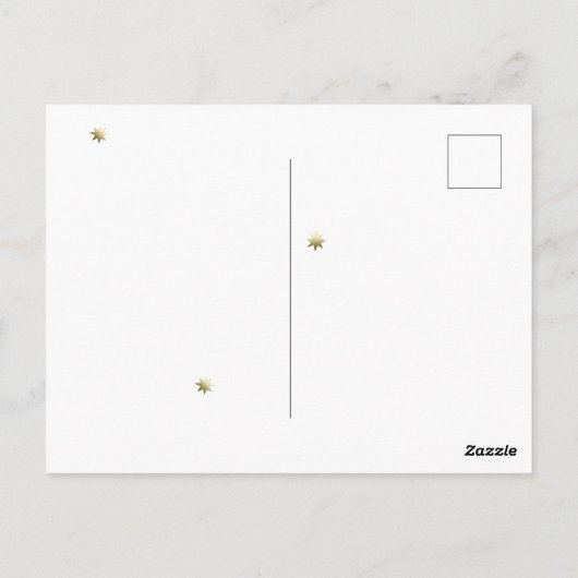 キツネ雪の冬のイラストレーションを駆け抜ける ポストカード (裏面)