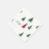 キツネ雪の冬クリスマスイラストレーション スタンダードカクテルナプキン (角)